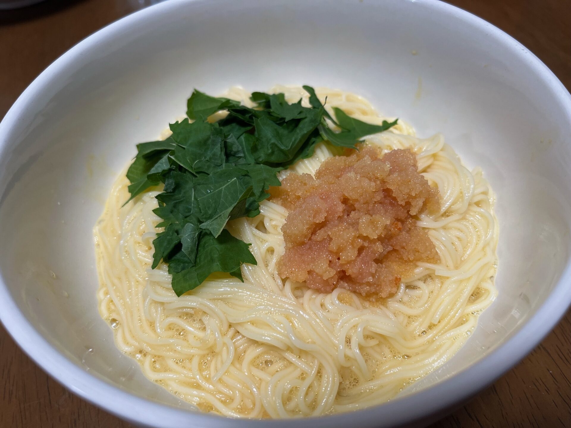 おすすめのソーメンレシピ「明太釜玉そうめん」